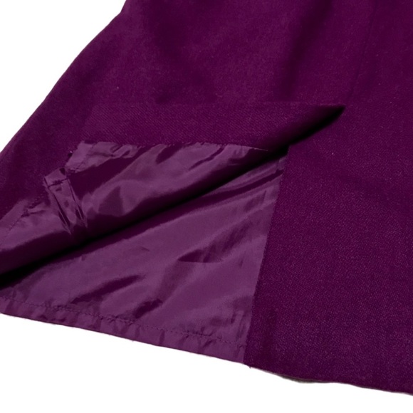 ⭐️ SK & Company Plum Purple 80s WOOL Midi High Waist Lined Skirt Women’s 6 P - Picture 3 of 7